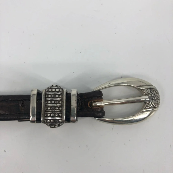 Brighton leather and silver thin belt. large 34 - Picture 3 of 4